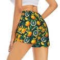 thumbnail image 3 of Goofa Fresh Orange Printed Women 2 in 1 Running Shorts,Quick Dry Athletic Workout Shorts,High Waisted Athletic Shorts with Liner Pockets-Small, 3 of 9