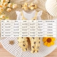 thumbnail image 3 of mgoYE Baby Girl Clothes 0 3 6 9 12 18 Months Newborn Baby Girl Clothes Fall Outfit Long Sleeve Ribbed Romper Floral Suspender Overalls Shorts Set with Headband 3PC 6-9 Months, 3 of 7