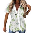 thumbnail image 2 of Cardigan Léger Mode Femme Blouse Décontractée à Imprimé Chemise à Manches Courtes Été Hauts à Boutons en Liquidation, 2 of 8