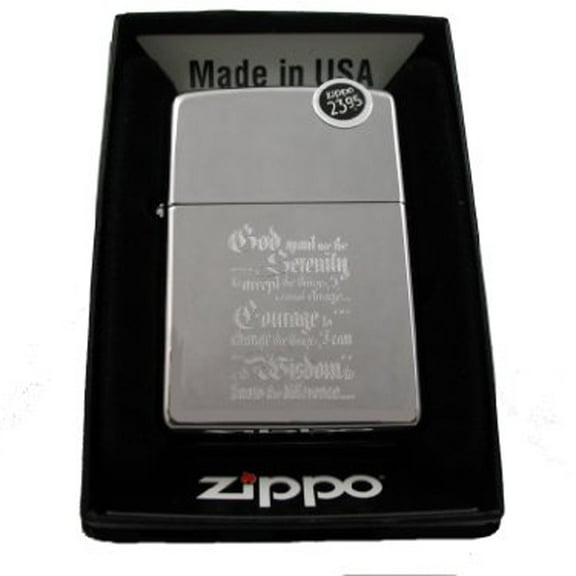 Zippo 250MP-SERENITY Classic Life Changing Serenity Prayer High Polish Chrome Windproof Lighter