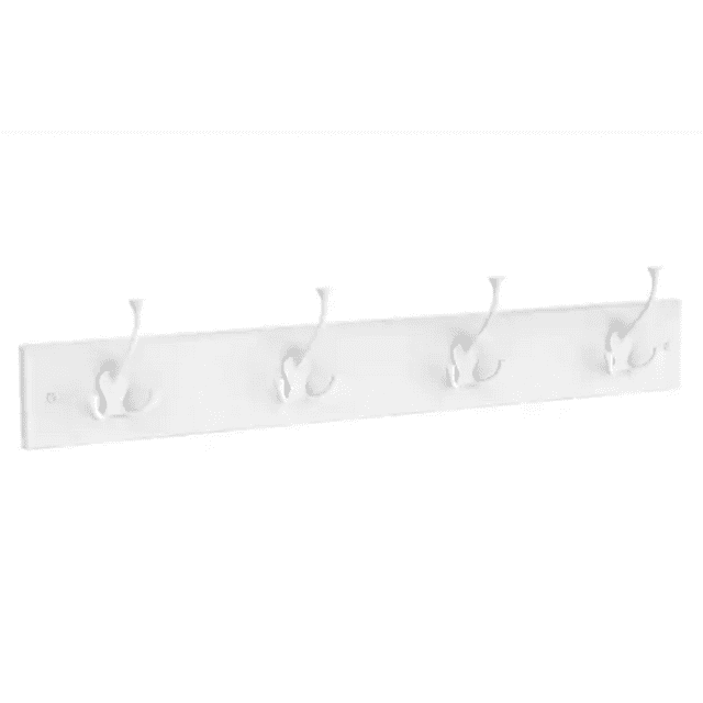 Home Decorators 27" 7 Hook Coat/Hat Rail Pure White w/ Flared White