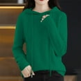 thumbnail image 2 of JJHGVB Hooded Sweater Women Thermal Sweater for Women Pull Over Sweaters Womens Women's Sweater Womens Basic Tank Tops Top for Women Summer Sweaters for Women Green 2XL, 2 of 4