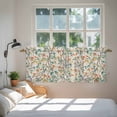 thumbnail image 3 of Teal Orange Eucalyptus Tier Curtains 36 Inch Length, Spring Botanical Leaves Cafe Short Curtains for Bathroom Over Sink, Small Kitchen Curtain Light Filtering Tiered Drapes 2 Panels 27.5"Wx36"L, 3 of 8