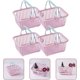 thumbnail image 4 of Pretend with Bag Sundries Supplies Kids Portable for Shower Toiletry Bathroom , Containers Dorm Home Bin Pantry Mini Pink Girl Handles Basket Toddlers, 4 of 5
