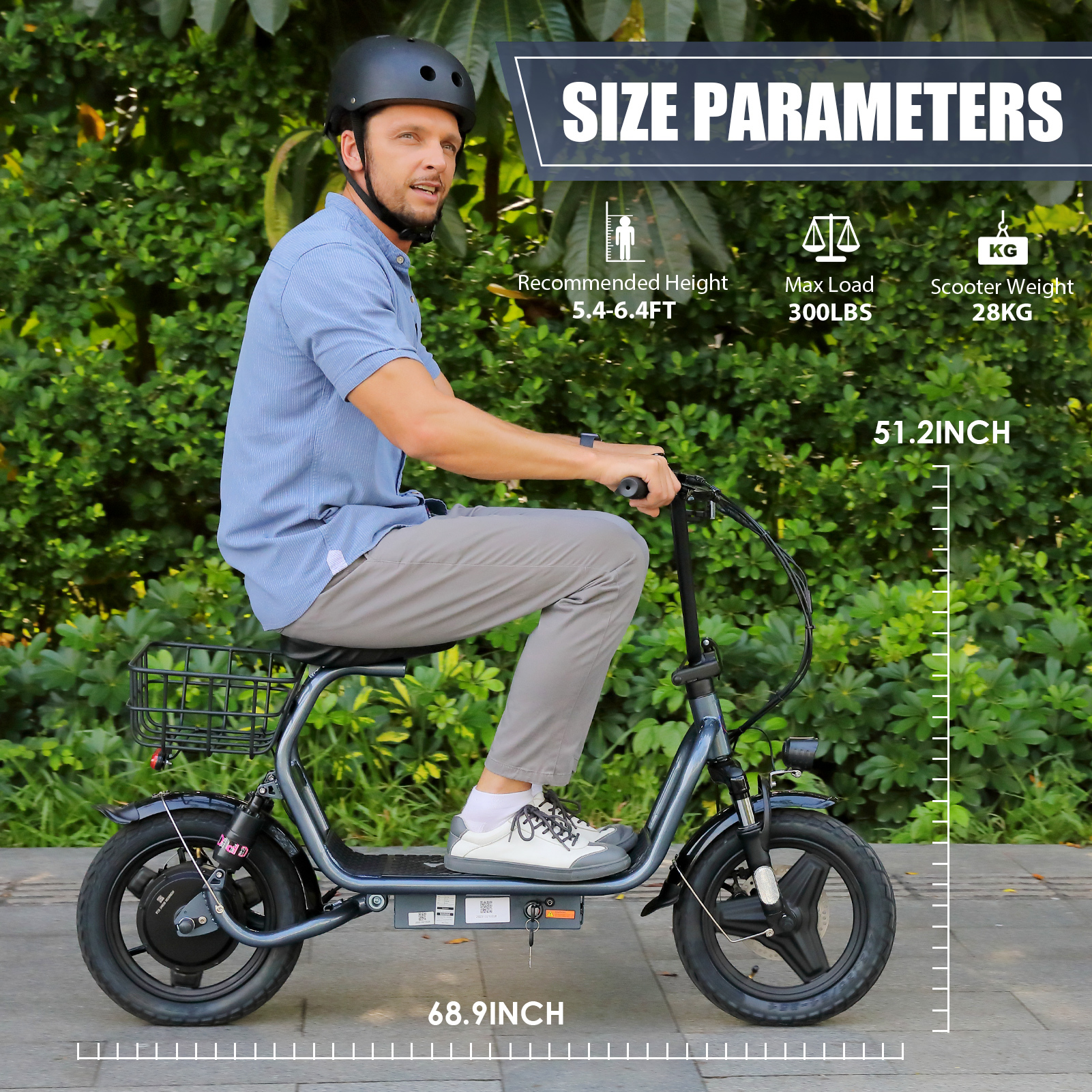 caroma-electric-scooter-with-seat-819w-peak-500wh-battery-25-miles