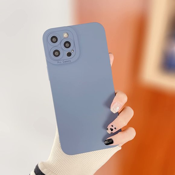 IBAOLEA Compatible avec Étui pour iPhone 13 Pro Max, Étui en Silicone Liquide, Tissu en Microfibre de Soie Doux, Protection Intégrale en Gel Caoutchouc, Étui Anti-Choc Antichute, Bleu Bleu