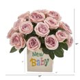 thumbnail image 2 of 12in. Rose Artificial Arrangement "New Baby" Vase, 2 of 2