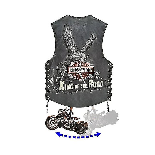 Reloj de pared de madera para motocicleta, reloj oscilante de péndulo Harley, decoración del hogar de café kaili Sencillez