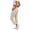 Beige, variant on Women's Elastic Waist Side Pocket Straight Leg Cargo Pants, Breathable Comfort Trousers for Daily Commute & Utility Casual Wear White XL