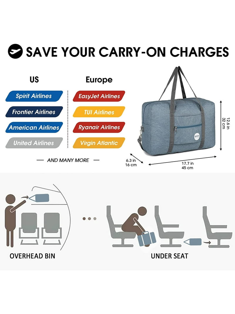 WANDF Weekender Duffel Bag, Underseat Carry-on for Spirit Airlines