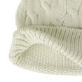 thumbnail image 3 of WITHMOONS Knitted Twisted Cable Bobble Pom Beanie Hat Slouchy AC5474 (White), 3 of 3