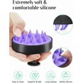thumbnail image 3 of Cepillo de masaje para el cuero cabelludo con cerdas de silicona suave, cepillo para el cuero cabelludo para exfoliar el cuero cabelludo y estimula el crecimiento del cabello, negro y morado, 3 of 5