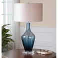 thumbnail image 2 of Uttermost Hagano Glass Crystal and Fabric Table Lamp in Blue/Beige, 2 of 2