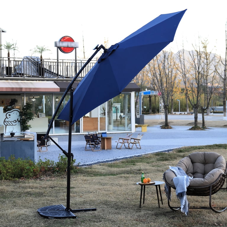 canvas patio umbrella steel pole 11' Twist Market Umbrella, Coal use crank system for raising and lowering the canopy California Umbrella GSCU908302-5413 9' Aluminum