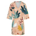 thumbnail image 5 of Cute Lizards Among Plants Womens Dress With Pockets Summer V Neck 3/4 Sleeve Dress Plus Size Loose Dress, 5 of 7