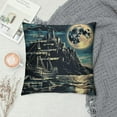 thumbnail image 2 of Creowell Kids Nautical Throw Pillow Covers Soft Pirate Pattern Pillow Cases Cushion Covers Ocean Themed Decorative Throw Pillowcases Blue Black Cushion Cases White, 2 of 5