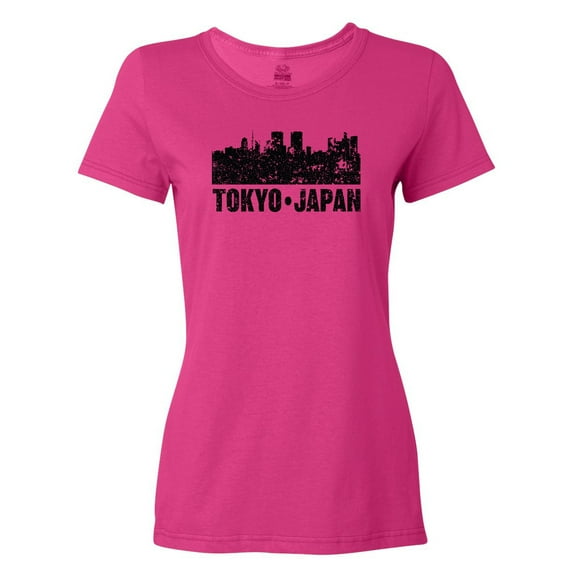 Inktastic Tokyo Japan City Skyline with Grunge Women's T-Shirt