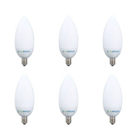 Viribright Chandelier LED Light Bulbs (6 Pack), 25 Watt Replacement, 2700K Warm White, E12 Base, (Best Led Light Bulb For Chandelier)