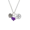 thumbnail image 2 of Delight Jewelry Silvertone Large Rope with Cross Spinner - Purple Heart Nurse Strong Zoe Necklace, 2 of 4