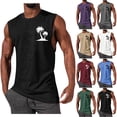 thumbnail image 2 of Vhkiploz Summer Tank Tops for Men Short Sleeve Crew Neck Cami Shirts Active Workout Running Gym Golf Casual Printed Solid Color Blouse, 2 of 5