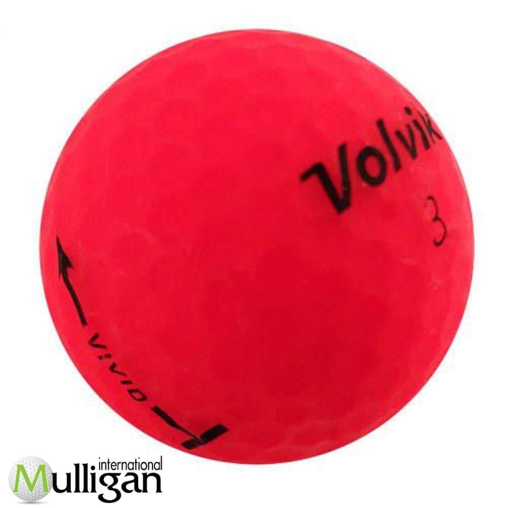 Mulligan - 60 balles de golf récupérées Volvik Vivid - matte - 4A, Rouge