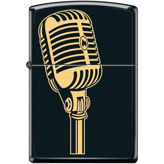 Zippo Lighter-Microphone Laser Design Black Matte Windproof Lighter #Z5445