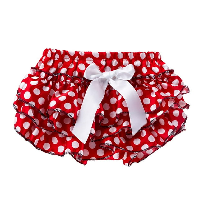 Shorts de Gym Actifs pour Tout-Petits, Nouveaux Bloomers à Volants pour Bébés Filles, Couvre-Couches Mignons avec Nœud, Shorts en Coton Rouges 3-6 Mois