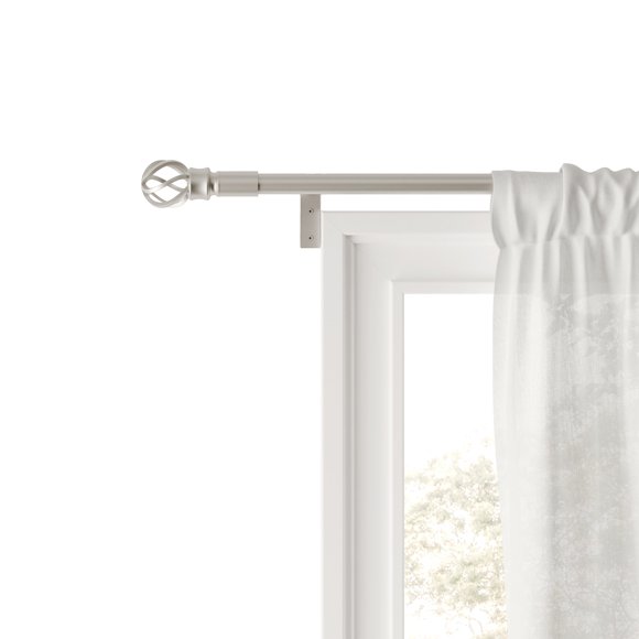 Mainstays Easy Install Decorative Window Curtain Rod, Adjustable, 48” - 120”