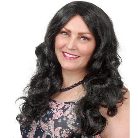 Loftus Woman's Black Long Curly Bombshell Sexy Wig, Black, One-Size