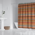 thumbnail image 2 of Orange Ethnic Stripe Pattern Shower Curtain 72"x84" ,Bathroom Decorative Shower Curtains Set with 12 Hooks,Modern Waterproof Washable Shower Curtain, 2 of 6