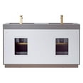 thumbnail image 6 of Huesca 60" Double Sink Bath Vanity in Dark Oak Gray Integral Sink Top No Mirror, 6 of 11