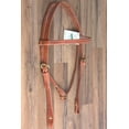 thumbnail image 2 of 3/4" Hilason Hermann Oak Leather Chicago Screw Cheeks Horse Browband Headstall, 2 of 5