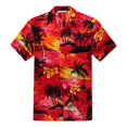 thumbnail image 4 of Couple Matching Hawaiian Luau Aloha Shirt Maxi Ruffle Sleeve Dress in Sunset Red M, 4 of 4