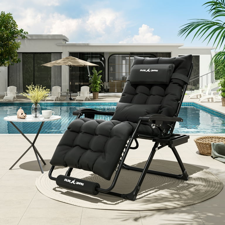 UDPATIO Oversized Zero Gravity Chair 29In XL Patio Reclining Chair with  Cushion, Outdoor Folding Adjustable Recliner with Cup Holder, Foot Rest &  Padded Headrest, Support 500LB - Yahoo Shopping