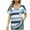 Blue, variant on Uaswgudfs Women's Casual Striped V-Neck Pocket T-Shirt - Summer Leisure Short Sleeve Blouse Top