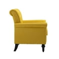 thumbnail image 6 of Accent Chair, Upholstered Lounge Arm Chair, Mid-Century Modern Single Sofa, Linen Armchair with Tufted Back and Wood Legs, Reading Chair for Living Room, Bedroom, Yellow, 6 of 7