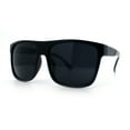 thumbnail image 3 of Mens Classic Oversized Flat Top Horn Rim Plastic Biker Sunglasses Shiny Black, 3 of 6