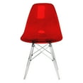 thumbnail image 2 of LeisureMod Dover Dining Side Chair With Acrylic Eiffel Base in Red Set of 4, 2 of 7