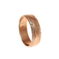 thumbnail image 3 of 14K solid pink rose gold high polish custom hand engraved Hawaiian scroll 6mm ring size 5.5, 3 of 5