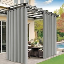 Uxcell Outdoor Curtains for Patio Waterproof, 110W x 120L Inch Heavy Gazebo Curtains for Outdoor Patio, Porch, Sunlight [Grey, Grommet Top]