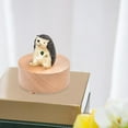 thumbnail image 1 of Boîte à Musique Mignon Animaux Formes Rotation Base Horloge Ornement Hérisson, 1 of 8