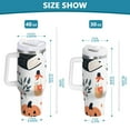 thumbnail image 6 of Yayeee 40oz Stainless Steel Tumbler with Straw and Handle Double-Wall Insulated Travel Water Bottle, White Halloween Ghosts, 6 of 8