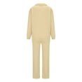 thumbnail image 5 of Women's Two Piece Outfits Sweatshirt Set Solid Color Button Up Casual Hoodie Loose Long Sleeved Round Neck Fall Beige Sweatpants Tracksuit Lounge Sets S-XL, 5 of 6