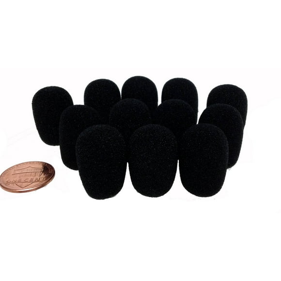 Tetra-Teknica MNWSDP Microphone à Revers Mini-Tailles Pare-Vent, Couleur Noire, Pack d'Une Douzaine