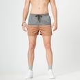 thumbnail image 2 of WERYOUNG Shorts Athlétiques pour Hommes, Décontractés, Tendance, Patchwork, Vacances, Course, Basketball, Gris, m, 2 of 6