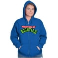 thumbnail image 4 of Retro Cartoon Logo Awesome Eighties Unisex Fleece Graphic Zip Up Hoodie Brisco Brands 4X, 4 of 5