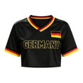 thumbnail image 5 of Soccer Jersey for Women Y2K Short Sleeve Mesh Crop Tops Baggy Streetwear Summer Shirt Personlized Fans Apparel,Black,L, 5 of 6