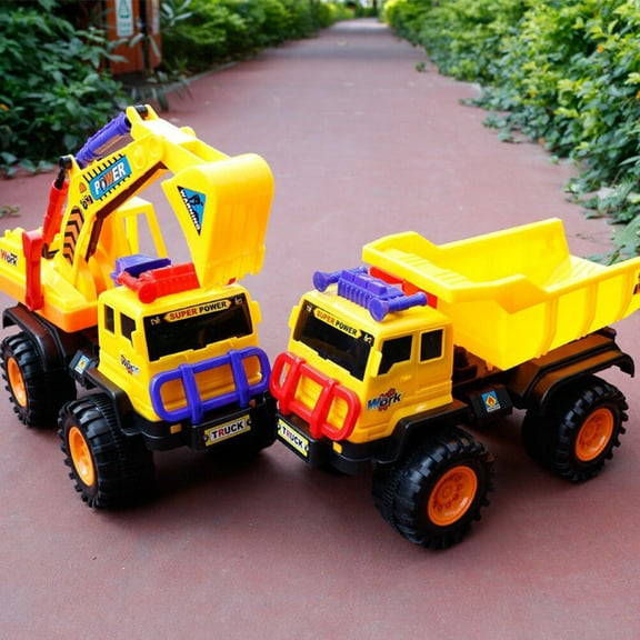 Soimiss 1Pack Tilting Cart Toys Yellow Truck Shape for Kids Outdoor Play Simulates Construction Site Activities