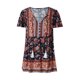 thumbnail image 1 of Sunloudy - Camisetas de verano con estampado floral para mujer, bohemias, de manga corta, con cuello en V, con botón frontal Sunloudy moda, 1 of 10