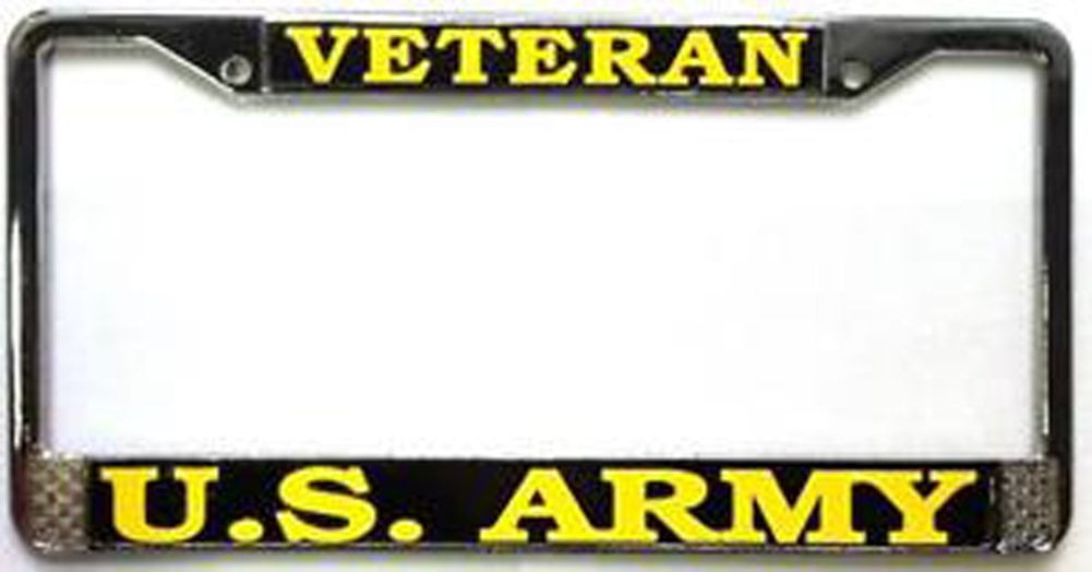 License Plate Frame Us Army Veteran Zinc Weatherproof Car Accessories Chrome